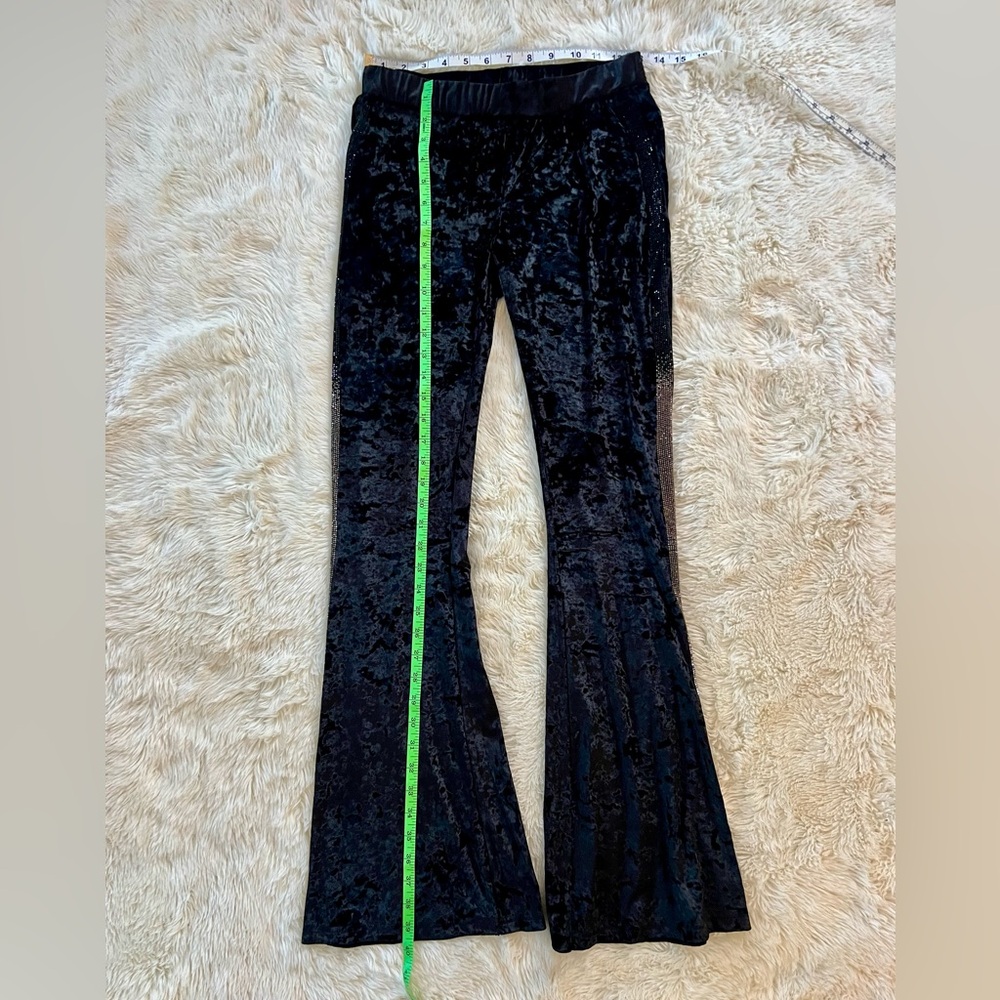 GIUSEPPE ZANOTTI 2pc Rhinestone Studded Black Velour Sweatsuit/Loungewear Sz S - Picture 9 of 11